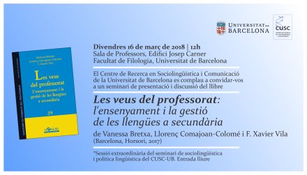 CuscUB's tweet photo. Recordeu que demà a les 12h a la Sala de Professors de l’Edifici Josep Carner de @FilologiaUB, presentació i discussió del llibre “Les veus del professorat” amb els seus autors, @FXVila_M, @VBretxa i Llorenç Comajoan.
Us animem a venir!
 
https://t.co/zWEeHFFmfV https://t.co/m2m8q7AYMi