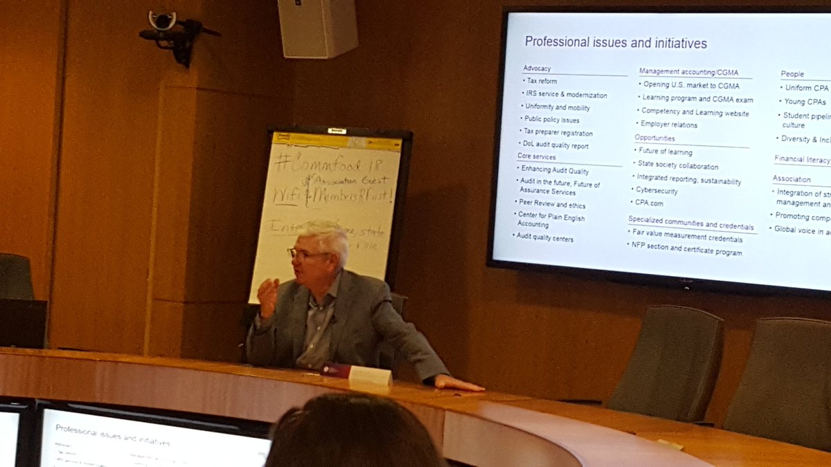 IllinoisCPA's tweet photo. "There are huge opportunities with #blockchain in our profession. We can be a significant part of providing trust around this new medium." - @barrymelancon @AICPA #CommFood18 #CPA https://t.co/ZIpF43SCmx