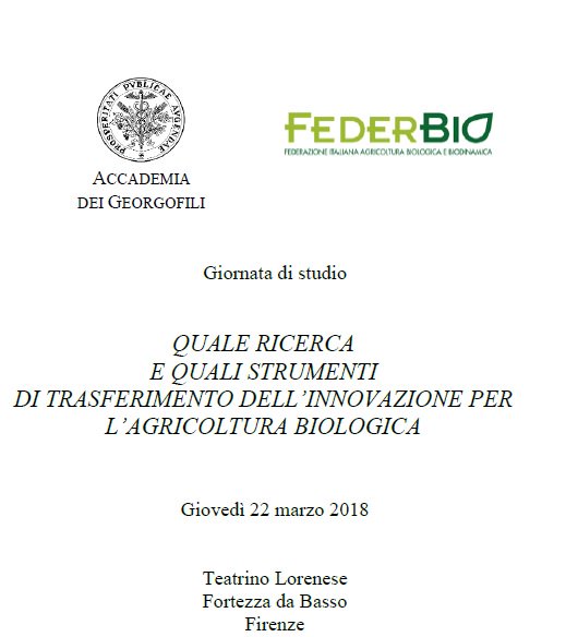 FederBio's tweet photo. Giornata di studio - Quale ricerca e quali strumenti di trasferimento dell'innovazione per l'#agricolturabiologica - Firenze , Giovedì 22 marzo 2018
@georgofili #FederBio https://t.co/K27PVNClFd