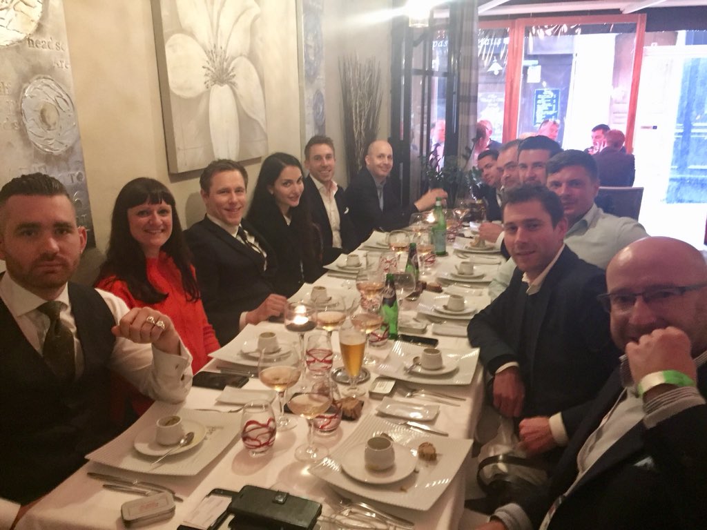 Matt_Richards18's tweet photo. Great joint lunch with @Bidwells and @holistic - a fun group @bidwellsMIPIM at #mipim2018 - keeping dry! https://t.co/tzlQp6HPaA