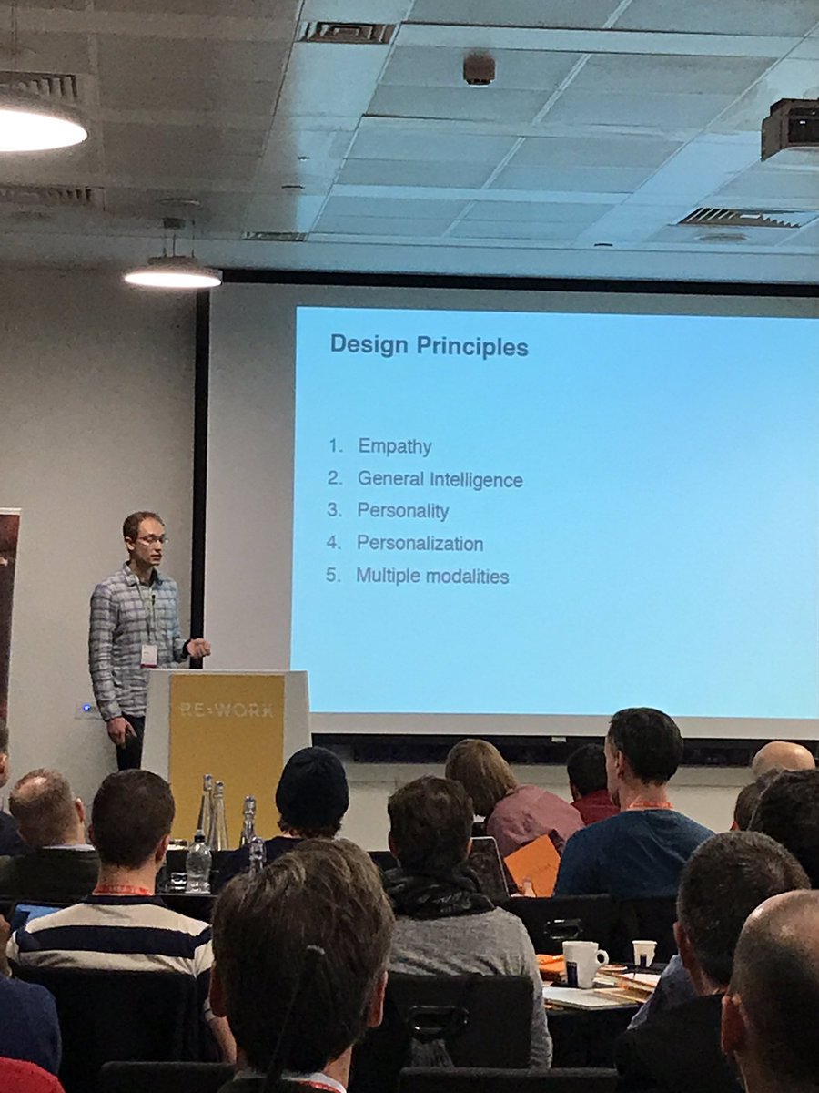 reworkAI's tweet image. Artem Rodichev on @askluka's 5 key design principles for #socialbots at #reworkai