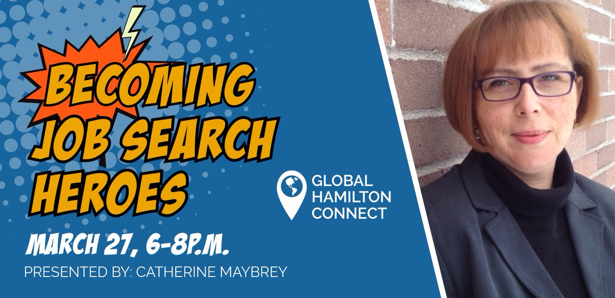 GlobalHamiltonC's tweet photo. Ready to unleash your inner #JobSearch Hero? ✨ @Cate_Maybrey will show you how. Come out to our FREE event on March 27! #HamOnt #McMaster #MohawkCollege 

Register @BruhaExclusive: https://t.co/V7UQerXYe6 https://t.co/PJg3d7zBtJ