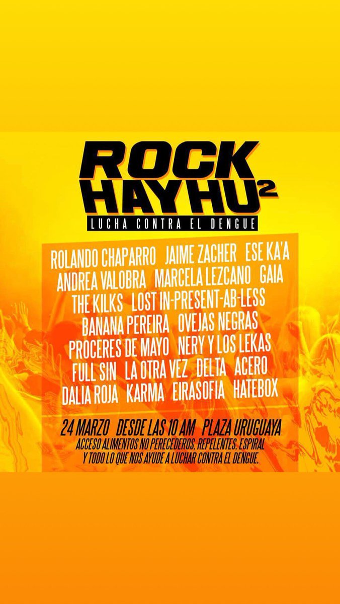 rolandochaparro's tweet photo. Volvemos con todo con el #rockhayhu cómo siempre los rockeros solidarios con causas que urgen en nuestra realidad nacional, en el 1 lo hicimos a favor de nuestros hermanos damnificados, esta vez en el 2 para luchar contra este triste flagelo que se está llevando vidas:El dengue.. https://t.co/ljh12UlXRl