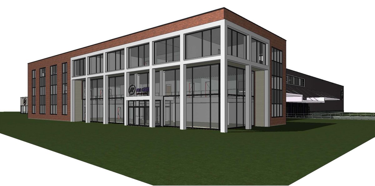 vanraam's tweet photo. 📣Nieuwbouw update📣
Benieuwd hoe het nieuwe @vanraam bedrijfspand eruit komt te zien? Bekijk dan een aantal sfeerimpressies via de volgende link ➨ 
https://t.co/Mzm8YUyqju
Architect: ERS Architekten bna uit Terborg | Aannemer: @KlaassenGroep | Installateur: @HevaVarsseveld https://t.co/kjWeHCVFAr