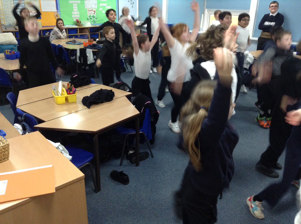 GLPrimary's tweet image. Y3C have been getting some exercise in the classroom today. #active body #activebrain