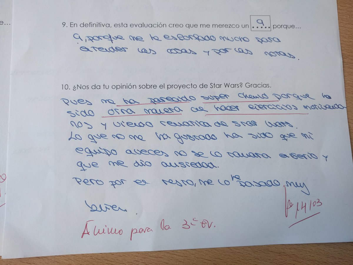 anabrasero_ana's tweet image. Reflexión en #portfolio #1eso en la #2ev proyecto #StarWars #Matemáticas &amp;amp; #Biología