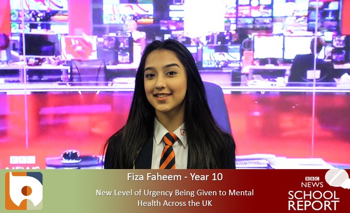 bradfordacademy's tweet photo. BREAKING NEWS! Fiza Faheem reporting LIVE from the #BAnewsroom for @BBCSchoolReport with insight on Mental Health in Adolescents and how the stigma and attitude towards it is changing! #BBCSchoolReport #Bradfordacademy #mentalhealth https://t.co/1rf86EESX2