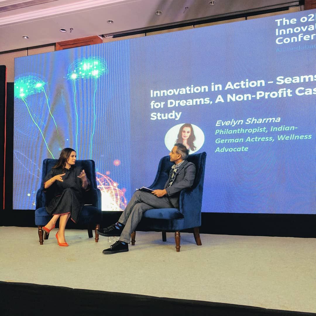 evelyn_sharma's tweet photo. Had the honour to speak about @Seams4Dreams and the sustainable fashion movement today at the #o2h innovation conference in #Ahmedabad. https://t.co/XDmhgPdJ8n