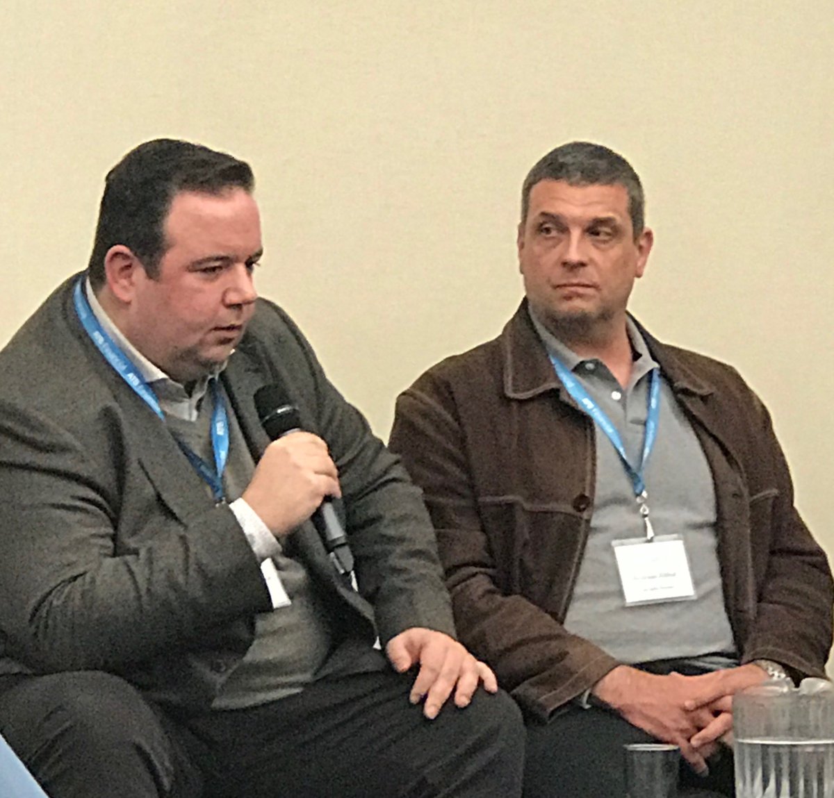 Anthony Van Hecke (General Manager) and Andreas Althof (Brew Master) speaking at the @AltaBrewers Convention yesterday, discussing the capabilities and advantages Last Spike Brewery can bring to Alberta craft brewers.