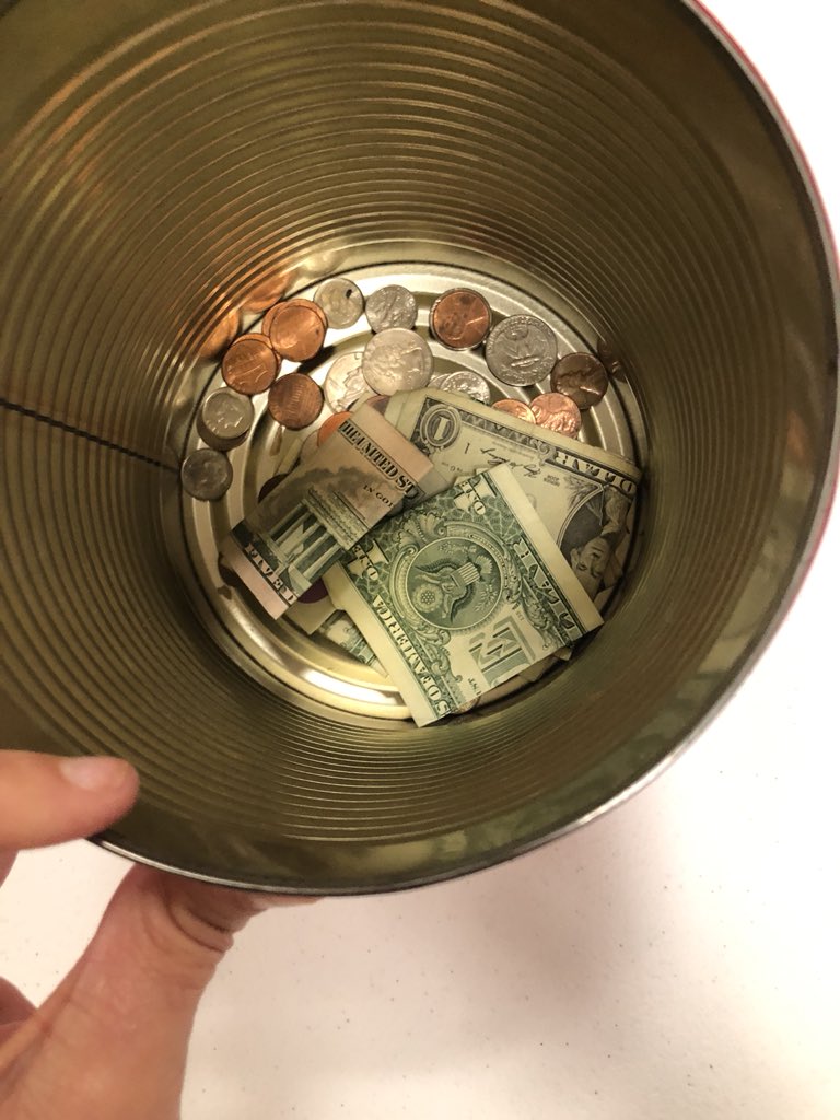 MsCarrieLong's tweet photo. 5 min into lunch and this is @ihearttennis bucket!!! 💰 #WillSheWin #LastMinutePush 🍦#HumanSundae #WeAreWayne 💜#NgcPride Cone see me b4 12:30 to donate!! https://t.co/gYaUX9lZwB