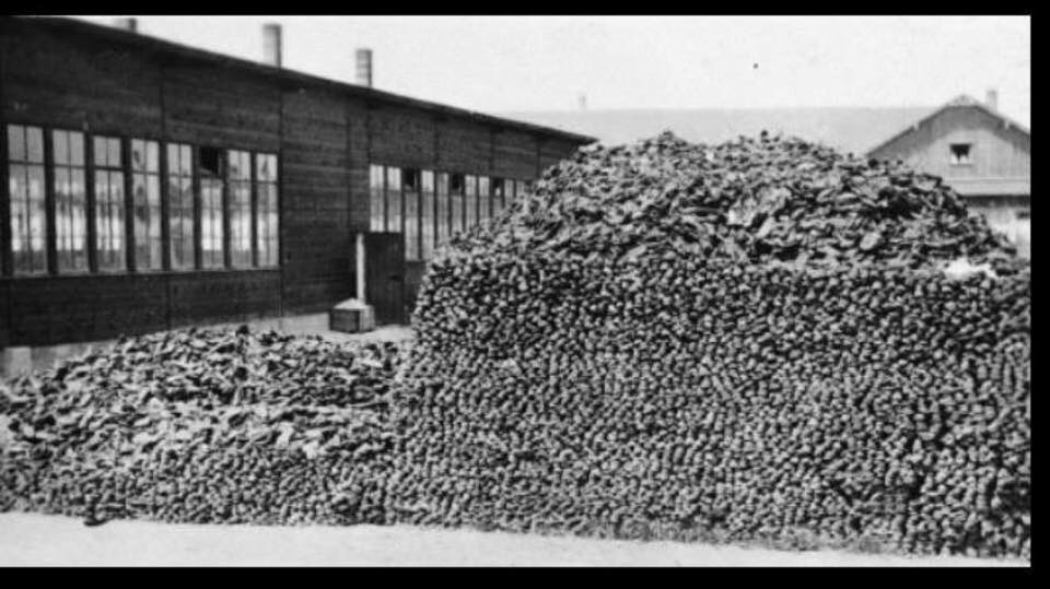 Braveheart_USA's tweet photo. For the students who participate in these gun protests, here's a mountain of shoes from Jews killed in concentration camps after being disarmed.

Remember history.

@RealJamesWoods 
@Lrihendry https://t.co/jfiwE51f6z