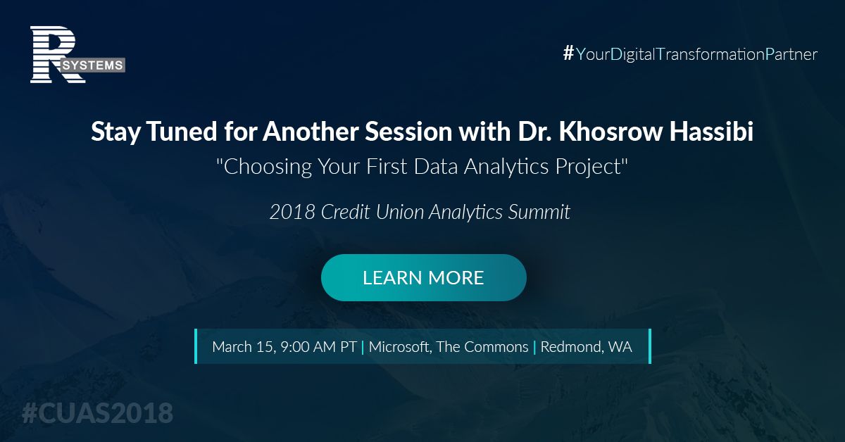 RSystems_Inc's tweet photo. Learn how to balance short-term considerations with long-term goals at #CUAS2018 with R Systems' Chief Data Scientist, Dr. Khosrow Hassibi
https://t.co/poQcv5zvXS https://t.co/cA5namF8mF