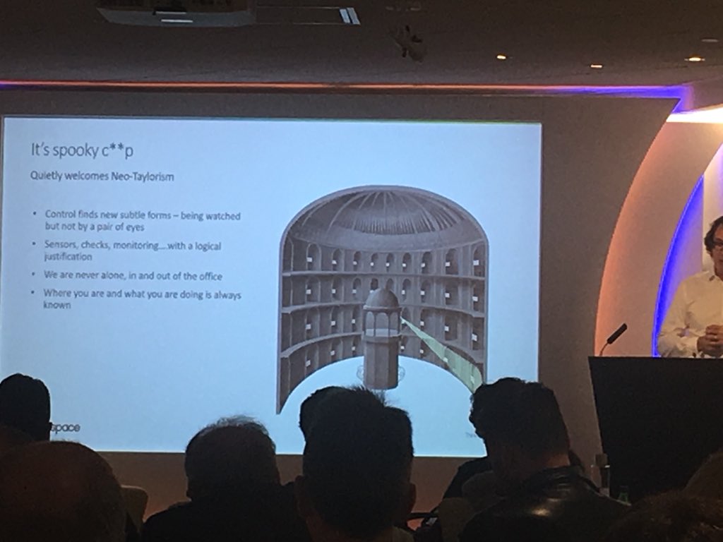 EngageWellbeing's tweet image. The trust paradox and the humiliation of ‘beachtowelling’ leads to small acts of rebellion in agile workplaces says @workessence #agileworking18 #agileworking2018