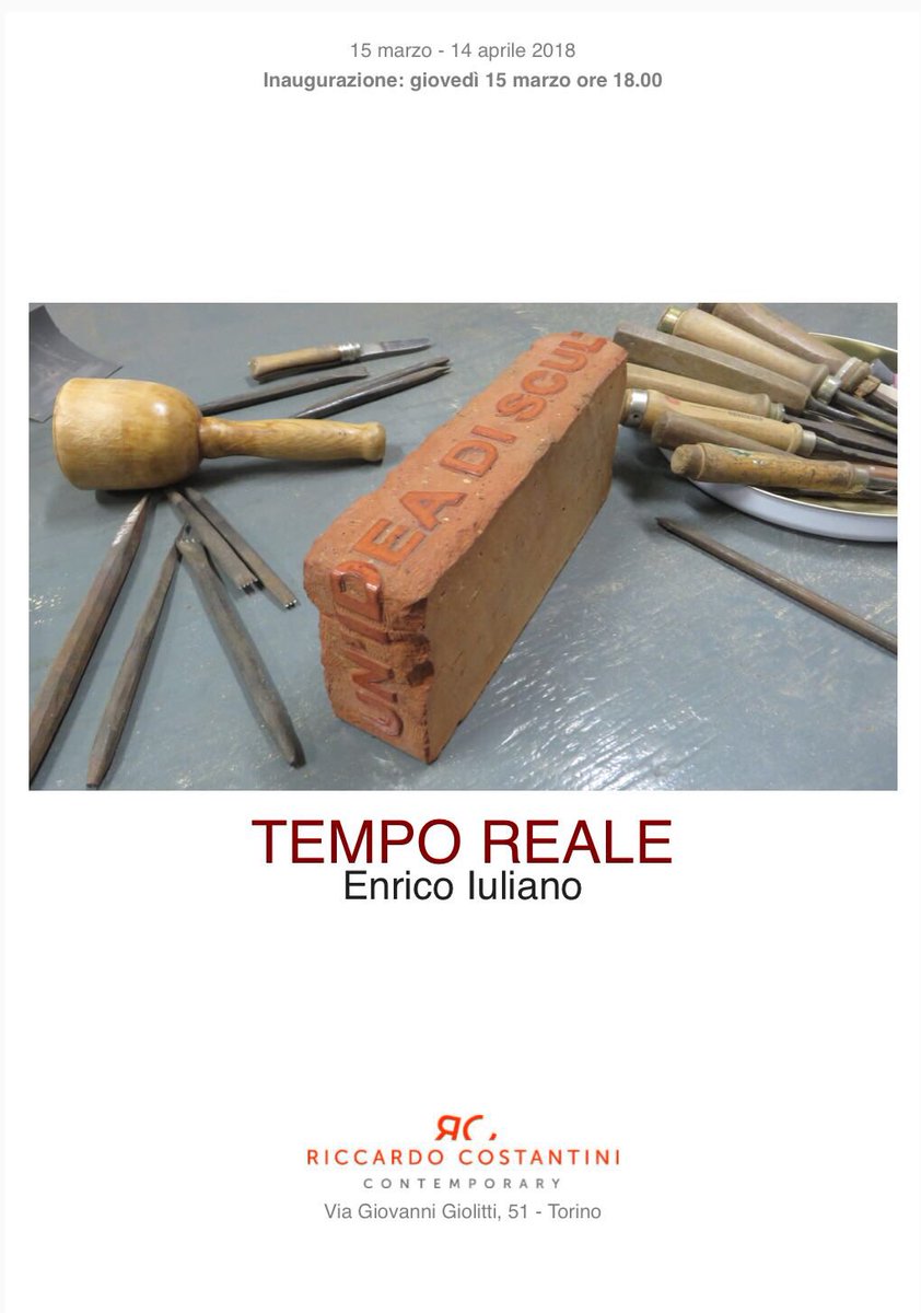 CostantiniCont's tweet photo. Today 15 March 6 PM opening: Enrico Iuliano “Tempo Reale”. @CostantiniCont #contemporaryart #exhibition #TORINO https://t.co/sBBcHfET1Q