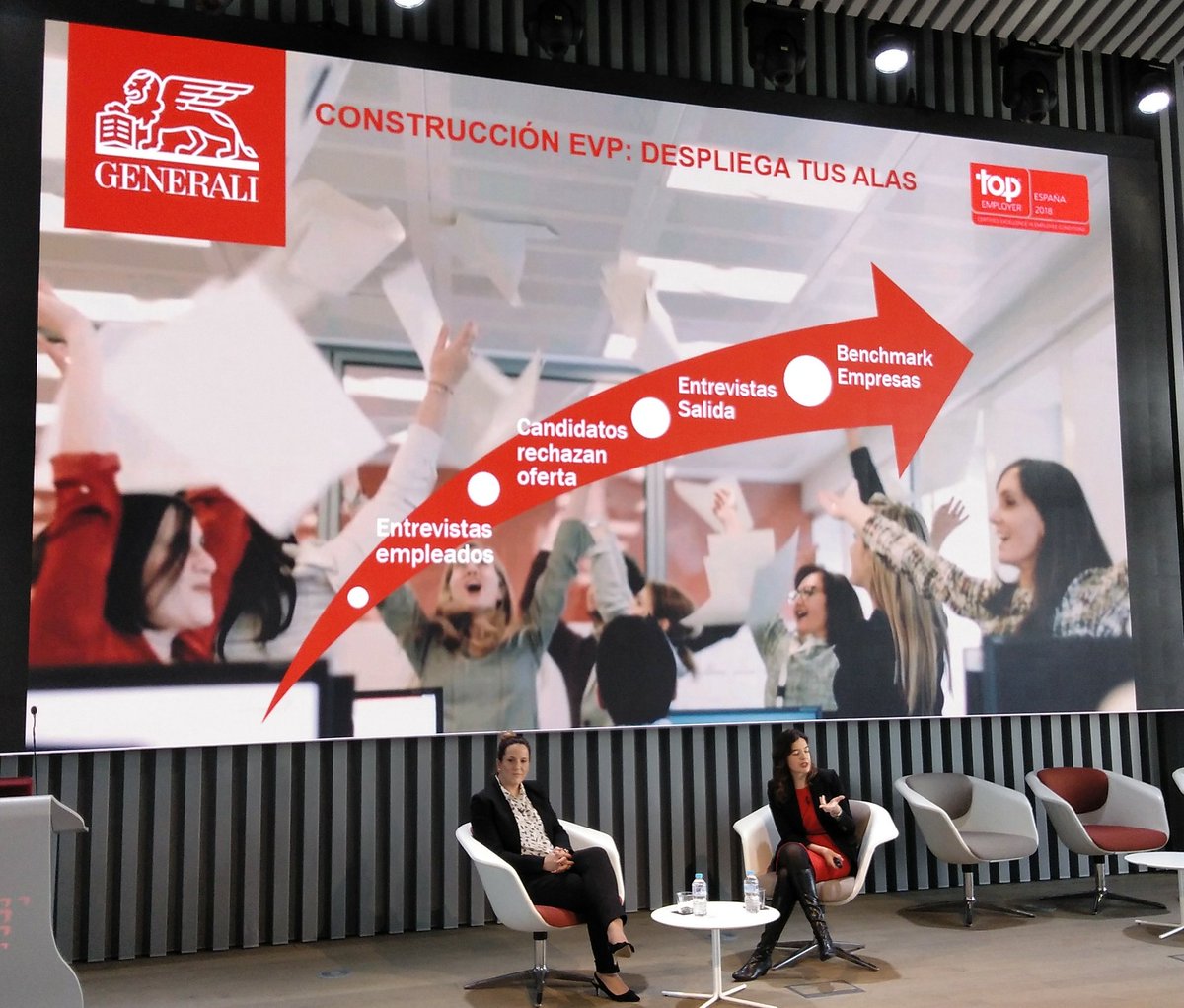 Sisualvarez's tweet photo. Desde la construcción de la #EVP hasta la comunicación innovadora de la estrategia de #EmployerBranding de la mano de @TalentStreet360 y @GENERALI_es #EBTalks2018 @_PeopleMatters https://t.co/Ajexb07fFm