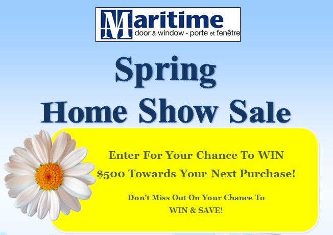 MaritimeDW's tweet photo. Come visit our booth at @MonctonHomeShow, the largest professional home show in Atlantic Canada!

Don't miss out on our chance to win!  It's all happening this March 16, 17 and 18, 2018 at the Moncton Coliseum! https://t.co/jnOwlaCWbR