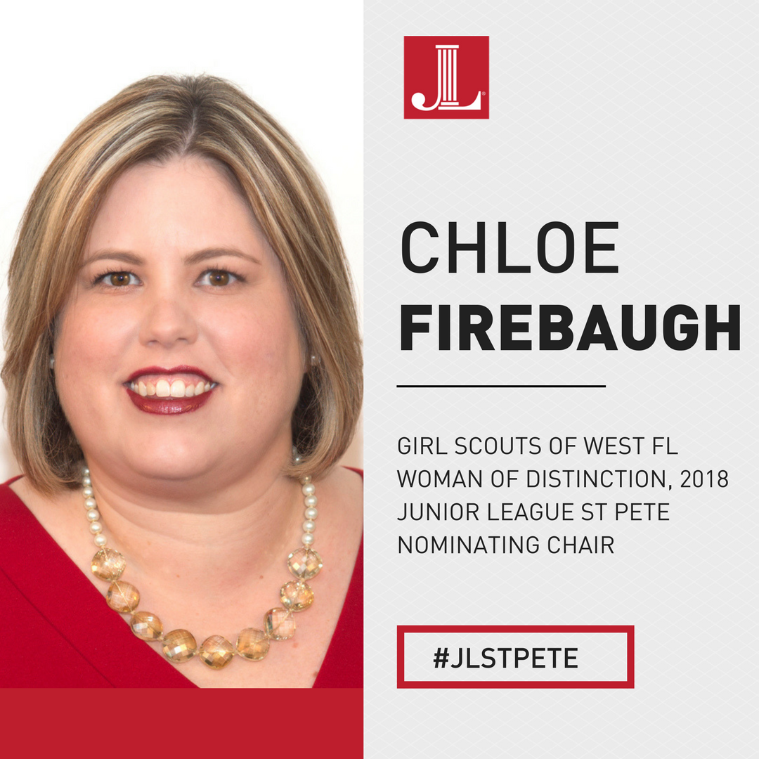 JLStPete's tweet photo. Congratulations to #JuniorLeague 's Chloe Firebaugh on being named @gswcf
#WomenofDistinction Want to work alongside women like Chloe to improve the #StPeteFL community? Visit https://t.co/eXFu5kEw7G to learn more. #BetheChange #JLStPete #JuniorLeague #ProgressIsPlural https://t.co/u0lAawX6Iy