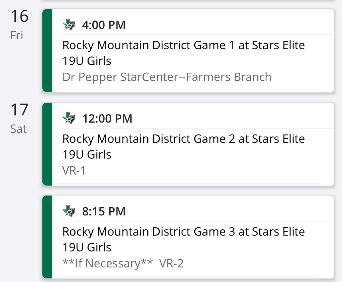 dsegirlshockey's tweet photo. Come support the Dallas Stars Elite Girls 19U, 16U and 16UTier 2 this weekend to advance to Nationals! https://t.co/672TyHFwX2