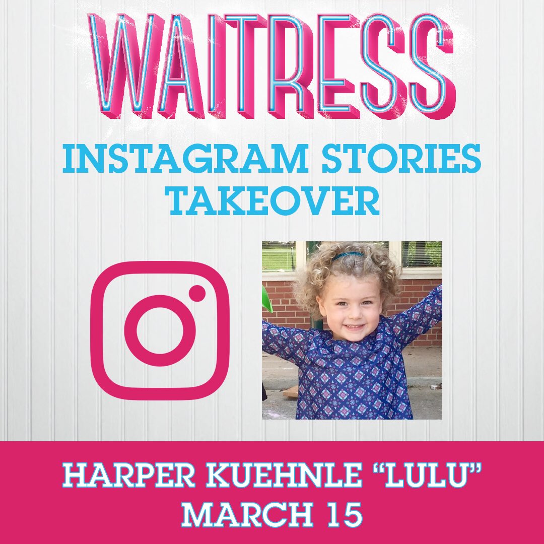 BlumenthalArts's tweet photo. Thrilled to announce our second Cutie-Pie #takeover ❤️🥧👩‍🍳 Harper makes her “Lulu” debut tonight in @waitressmusical but not before taking over our Instagram stories! Stay tuned! #igtakeover #waitressmusical #sugarbutterflour #blumenthal25 #allthecuteness https://t.co/5iqGEw33Uw