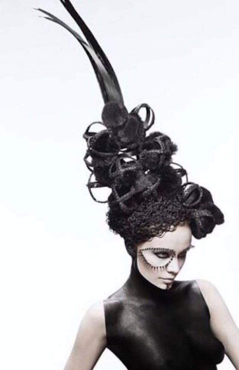frenchnicholas's tweet photo. Another look from “Cinema Noir” via @EsteticaUSA. Something dark.  Something light. A design created from a cinematic experience. (makeup David Maderich, photo Roberto Ligresti) https://t.co/LhkkAdgReC https://t.co/JOLl1uI7bh