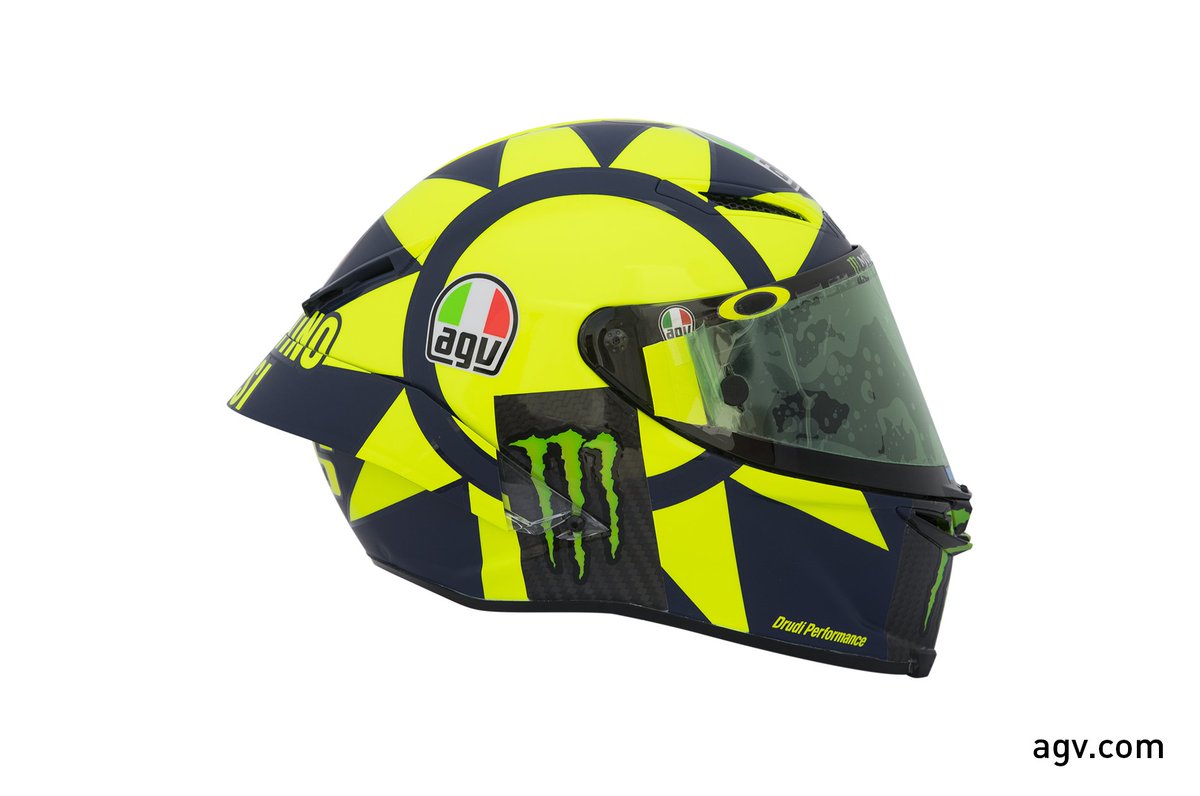 agv 2018 rossi helmet 1:8 Misano Race 2 2020 resistance thermoplastic material AGV K3 Rossi Winter Test