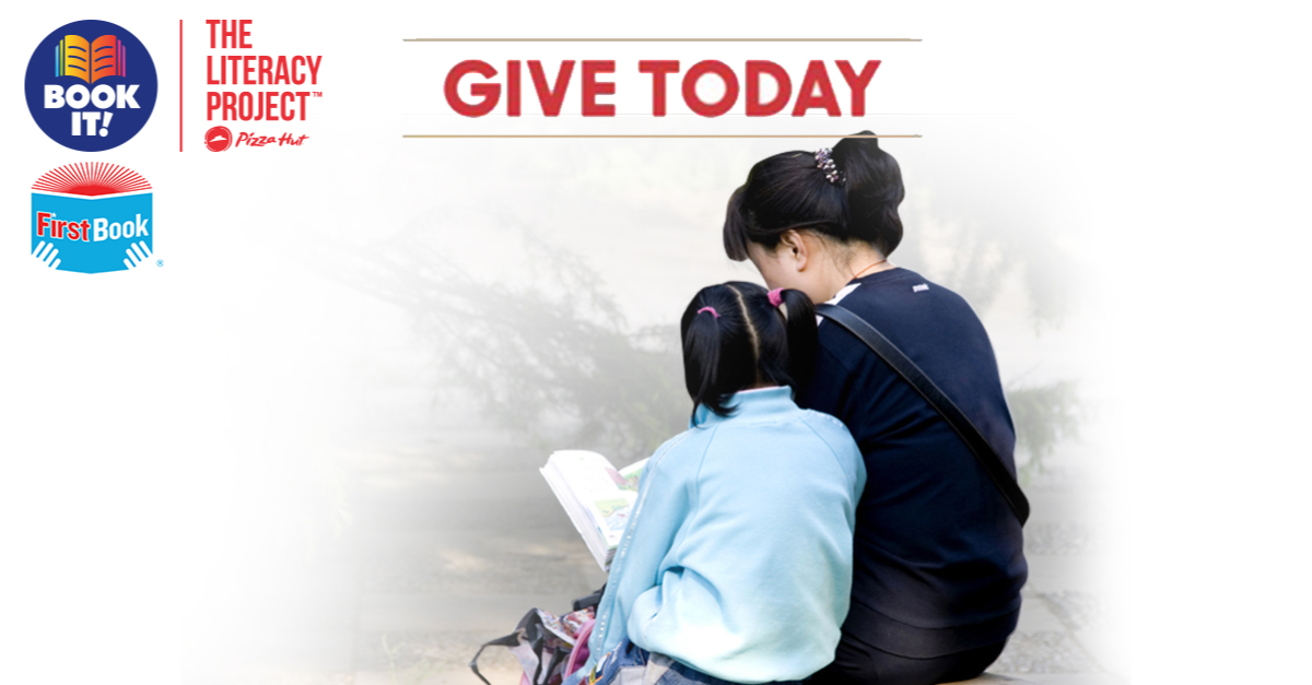 pizzahut's tweet photo. Low literacy is a critical issue. Weโve teamed up with @FirstBook to address it in local communities across the country. Join us to #HelpStartANewChapter: https://t.co/88YucZQ12H https://t.co/CnR4yRbTKR