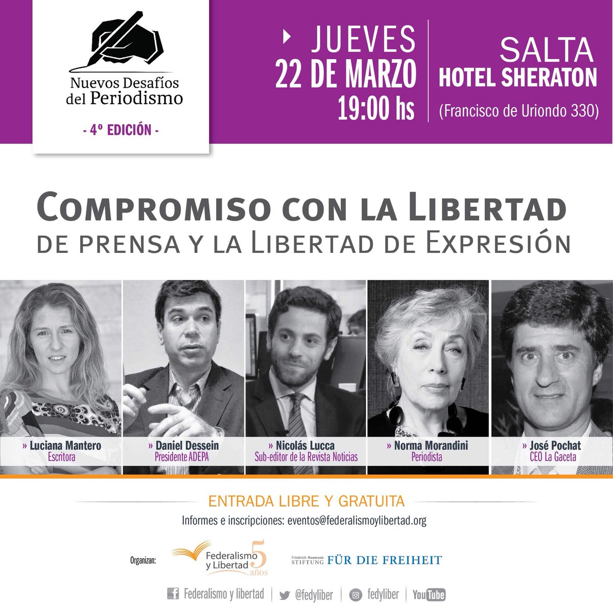 fedyliber's tweet photo. 🙌Hola Salta...
¡Agendá 🗓 llega este #ForoDePeriodismo imperdible!
¡Toda la info que necesitas acá! 👇
✔️Entrada libre y gratuita https://t.co/N11oRQJKZs