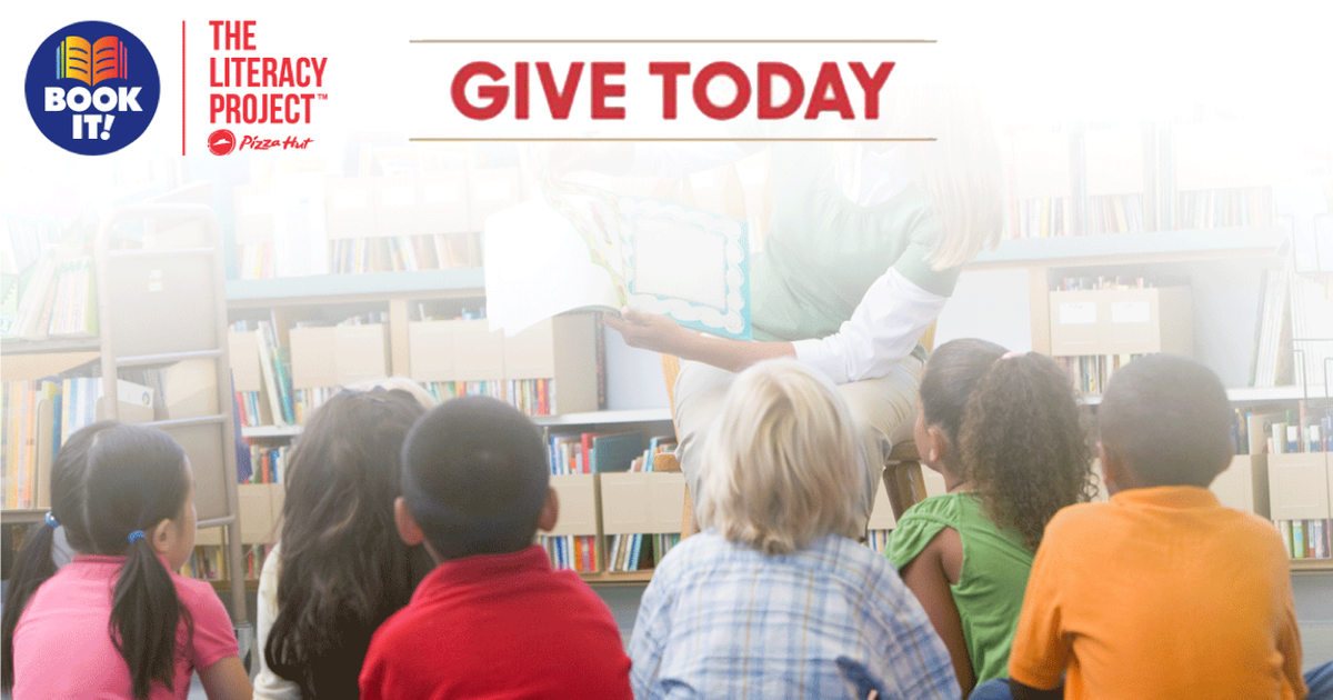 pizzahut's tweet photo. Donate to The Literacy Project today at https://t.co/88YucZQ12H to provide books to children who need them most. #HelpStartANewChapter https://t.co/9QicwhlDWY