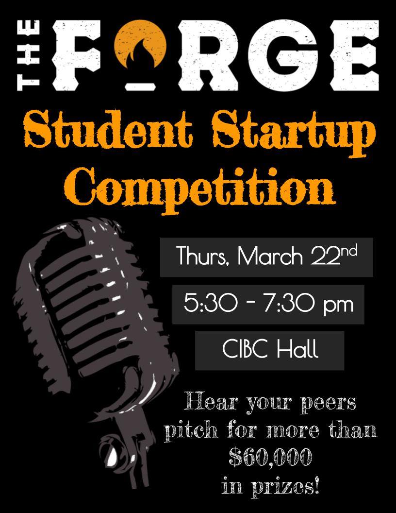 casmcmaster's tweet photo. The Forge Student Startup Competition
March 22nd, 5:30 - 7:30 pm CIBC Hall
@forgemcmaster https://t.co/CfMgBr2ZfU