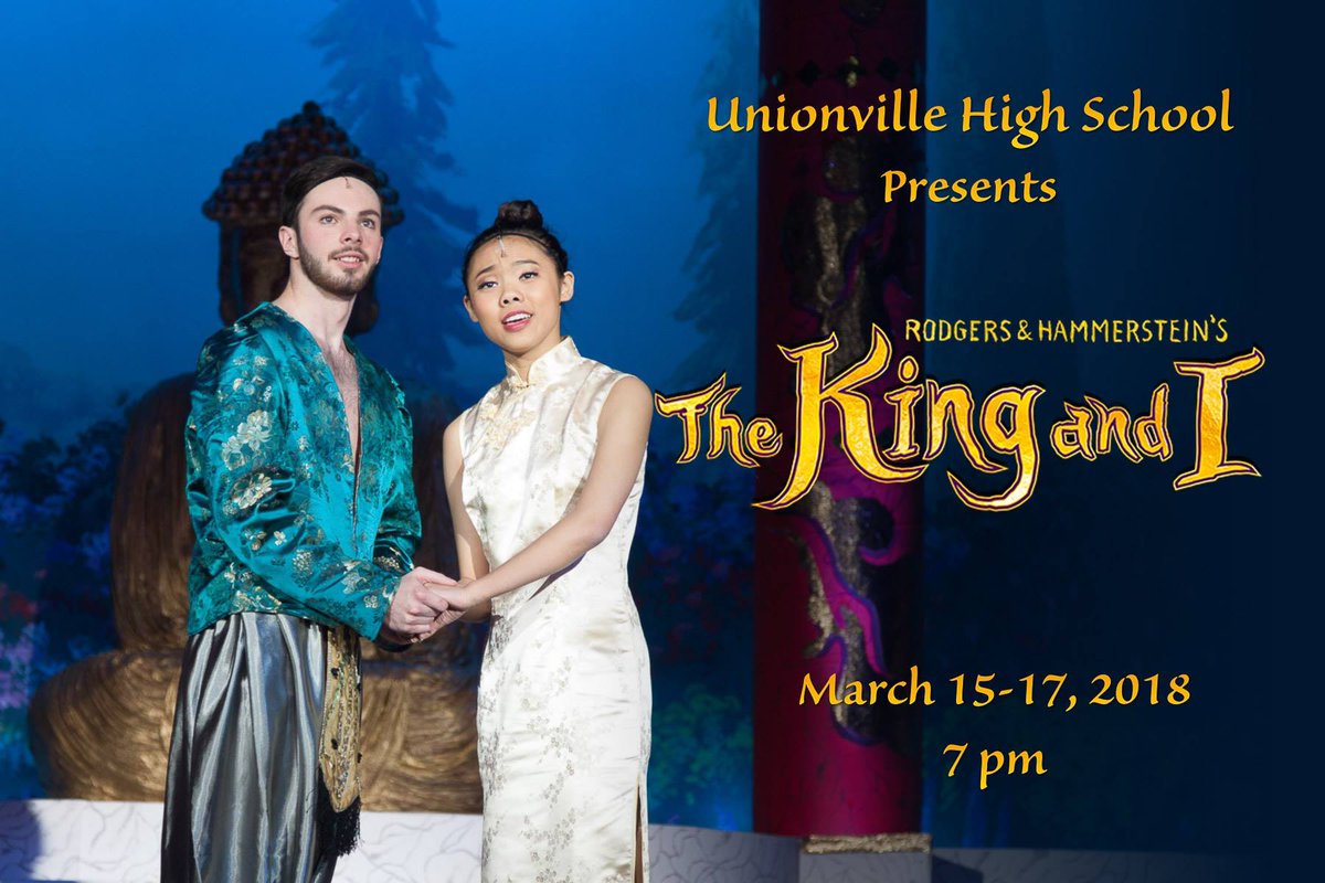 shawndutkiewicz's tweet photo. The UHS production of "The King and I" looks amazing! There are over 120 students participating in this production!
Come out to see the show on March 15, 16, and 17 at 7:00 pm!
Tickets at https://t.co/abI4VCuvCf
#CatchTheSpirit #UHSMindset @MrConleyUHS https://t.co/7FiLt1ZiK9