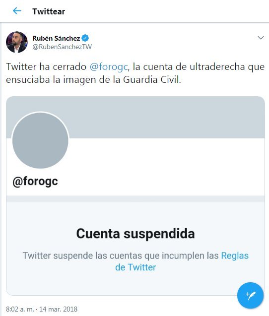 SrImportante's tweet photo. @RubenSanchezTW @forogc Cuando Twitter suspende la cuenta a @RubenSanchezTW o la de sus amiguitos de ultraizquierda, es algo "ilegal" o "un atentando contra la libertad de información", pero si es de ideología política contraria a la suya, la suspensión es legal y merecida.

Y así con todo.
¯\__(ツ)__/¯ https://t.co/JBugEgDCIp