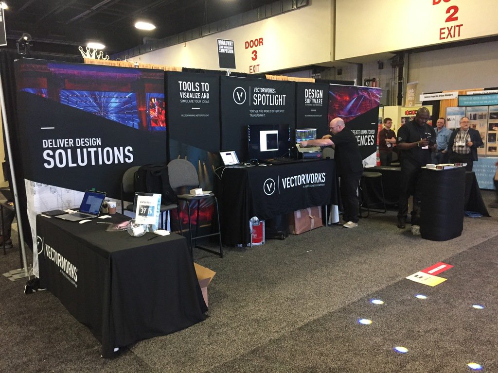 Vectorworks's tweet photo. Get a free t-shirt at #USITT2018 booth 2032. Plus, see what's new in Spotlight & Vision. #Vectorworks2018 https://t.co/QzKCFbcxi6