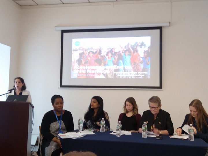 Flickaplattform's tweet photo. Attending the seminar hosted by @UNICEFUSA and @ZontaIntl on how to accelerate an end to child marriage #endchildmarriage #csw62 https://t.co/vHxb1eDky4