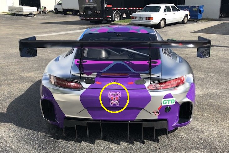 Cameron_Sansano's tweet photo. @LankyTurtle Hi, I hope you're doing good. If you're going to Sebring, would it be possible to take a picture of the Dekra scrutineering sticker on a window banner?Also the small Chupacabra graphics on the side and rear of the #71 AMG? Thank you for your great videos &amp; pics! https://t.co/4SBW2eLFQT