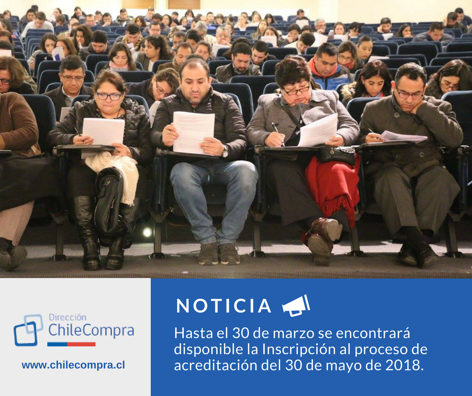 Atención compradores 📢📢

¡Se nos viene el proceso de acreditación 2018! 

Hasta el 30 de marzo se encontrará disponible la inscripción a la prueba de acreditación del 30 de mayo. 

Descarga el formulario inscripción aquí 👉 bit.ly/2DrXZEv