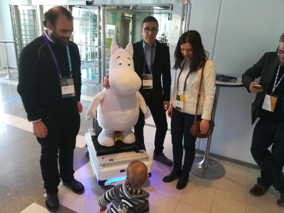ProjectPantheon's tweet photo. The European Robotic Forum @erf2018 in Tampere, Finland is over, the @ProjectPantheon  delegation say bye to the Moomins. Hei Hei Moomins ! #Moomin #Tampere #ERF2018 https://t.co/c0XEwPkOz4