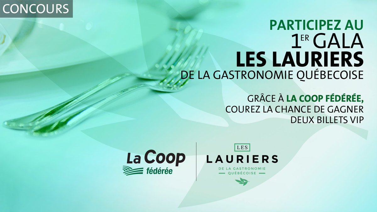 [CONCOURS] La gastronomie québécoise vous passionne? Vous aimeriez assister à la première édition du Gala des <a href="/prix_lauriers/">Les Lauriers de la Gastronomie Québécoise</a> pour célébrer notre culture culinaire? Grâce à @LaCoop_federee c'est possible! Inscrivez-vous avant le 31 mars! bit.ly/2Gy74yX #lauriers2018