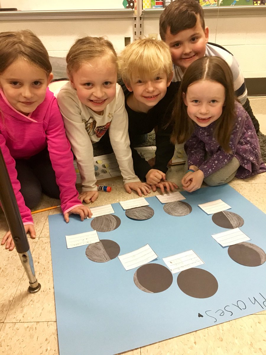 oes_cougarcubs's tweet photo. Ms. Gamelβs 1st grade class makes posters to describe and illustrate the phases of the moon. π #unitstarter https://t.co/1Ql87hQeai