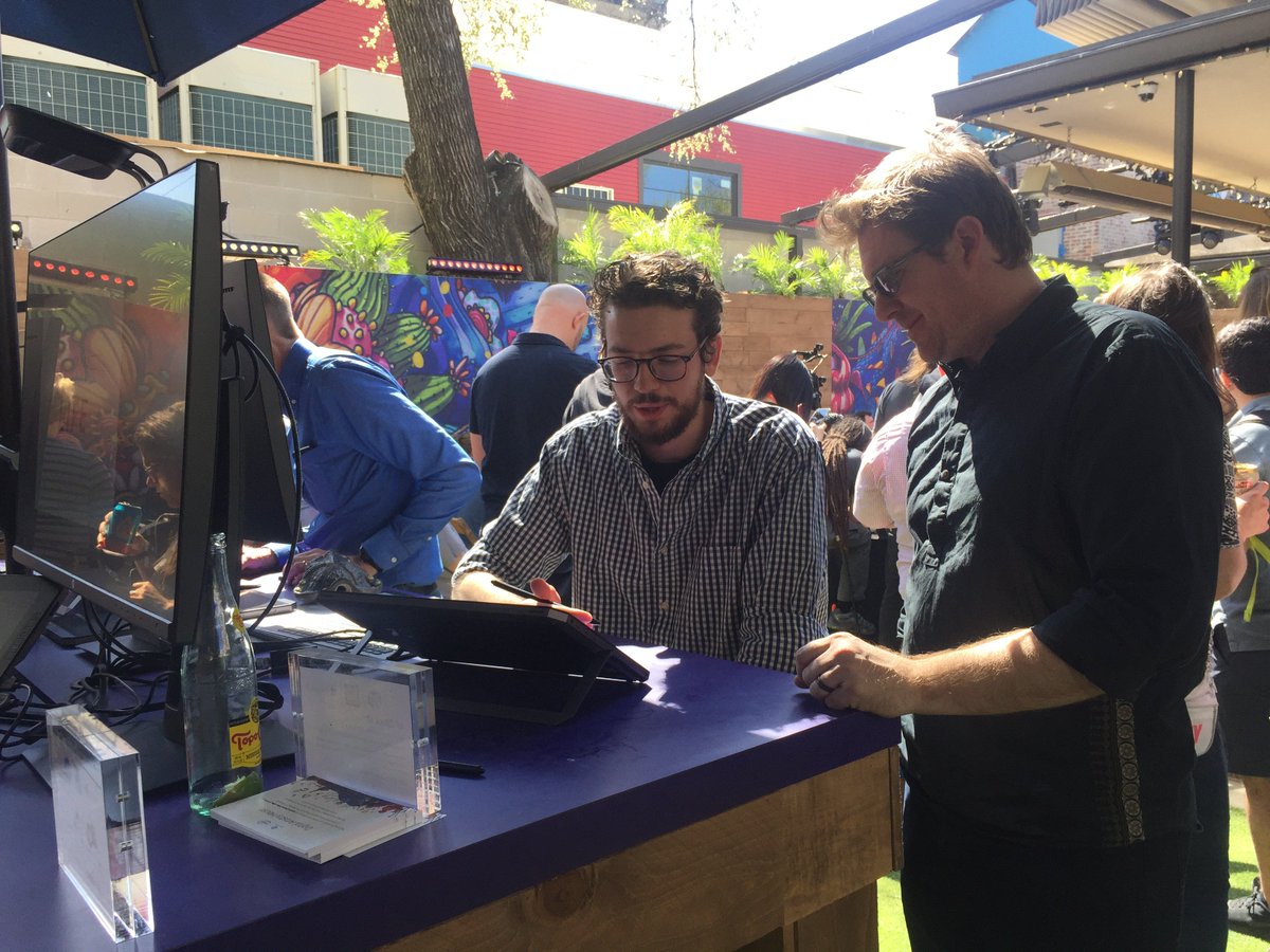 RoosterTeeth's tweet photo. .@sorola, @JonRisinger, @MarcusGrayDoor, and @tobindavidlee had a blast at the HP–Intel® Digital Artistry House! We'll be showing you some of the stuff they designed soon, but in the meantime, check out these photos from the event! #ad #HPSXSW https://t.co/7OMpW5wpmA