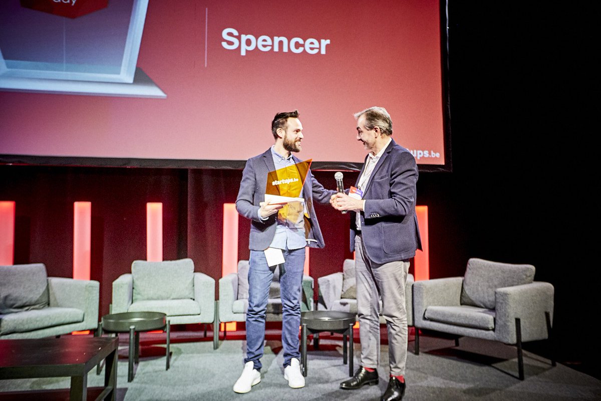 StartupsBe's tweet photo. And finally....Startup of the year is @spencer_works! Congratulations! #TSDAwards18 #TSD18 https://t.co/3tlnEd4zS8