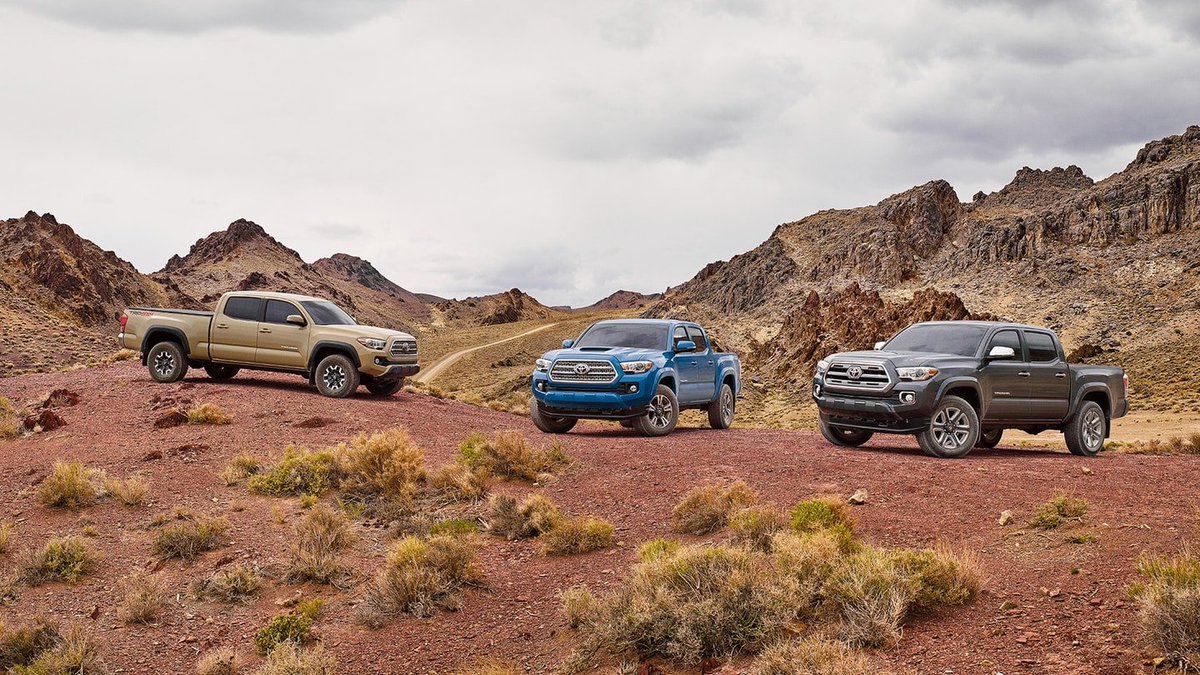 MotorWorldMO's tweet photo. Let's see which color Toyota Tacoma you like the best! Use ❤️ for Quicksand, 👍🏻 for Blazing Blue Pearl and 😍 for Magnetic Gray Metallic. https://t.co/qyYce3rLhH