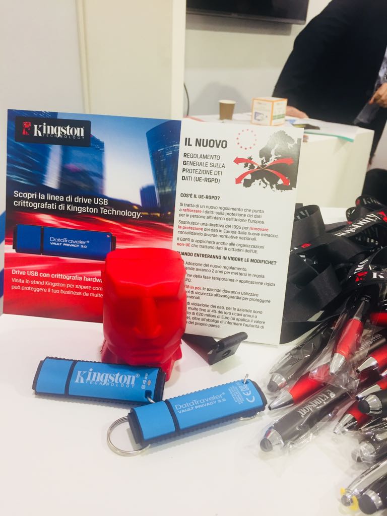 KingstonTechBiz's tweet photo. A great second day at #TeamSystem TalkS2018 #digitalisrunning. Thanks for coming to our stand with @stefi_kingston and also thanks to @ITDISTRIBUZIONE for being part of our #itsecurity team. And always remember to stay safe and secure. https://t.co/BuUSxwbEsP