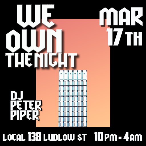 DJ_PeterPiper's tweet photo. This Saturday I'm rocking at Local 138!!!!! #weownthenight #local138 #lowereastside #ludlow #NYC #saturdaynight #saturday #danceparty #djpeterpiper #DJ #djlife #openformat #nightlife #nightout #weekend #drinks #dancing #music #dance #party https://t.co/3QTAh2TUlW