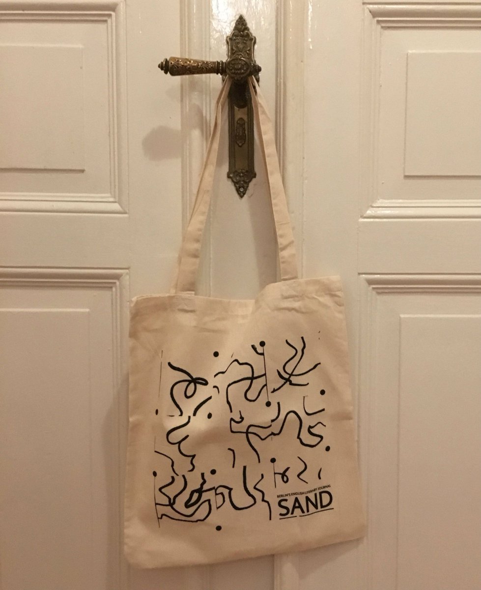 SANDJournal's tweet photo. New totes are in! Itching for new SAND merch, drop by our booth at 'It's a Book' in Leipzig @buchmesse Saturday and be one of the first people to get this fresh new tote...Available on our webstore soon...https://t.co/zgg2mXFEDo https://t.co/6XEocUJt2C #totes #literarymerch https://t.co/NjQA8UL15s