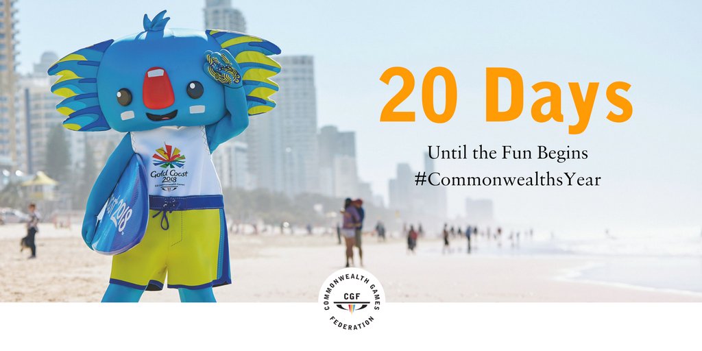 thecgf's tweet photo. Just 20 days to go...
#GC2018
#CommonwealthsYear https://t.co/Sa0jFgD3EL