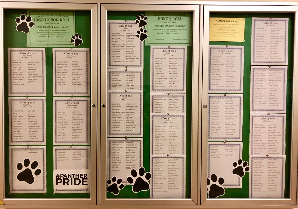 Congratulations to all of our students who made one of the following lists:
-Honor Roll (GPA 3.0-3.49)
-High Honor Roll (GPA 3.5-4.0+)
-AP Scholars List

#GHSachieves #PantherPride

@LDSuperSouth