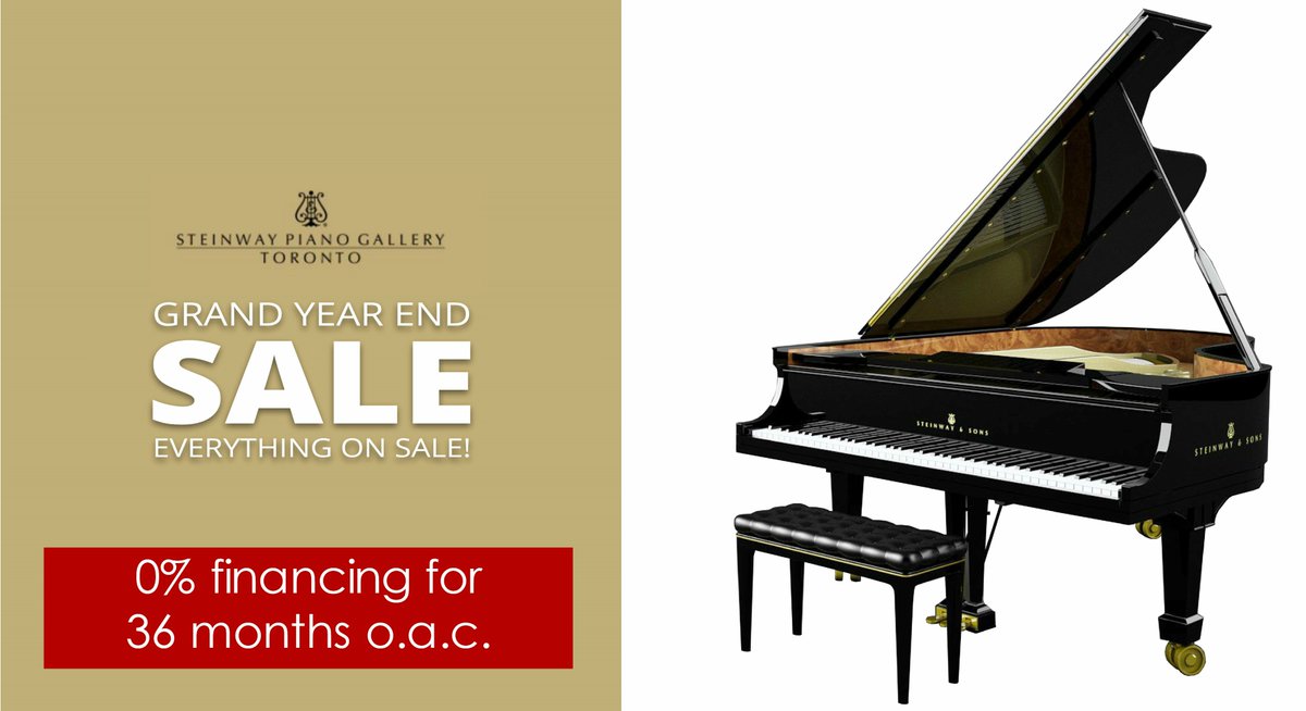 Take advantage of our Grand Year End Sale on now through March 31! Enjoy spectacular savings on Roland digital pianos and our stunning collection of new &amp; used Steinway, Boston &amp; Essex upright or grand pianos. Plus enjoy 36 MONTHS of 0% financing o.a.c. ow.ly/uEL230iX9sO