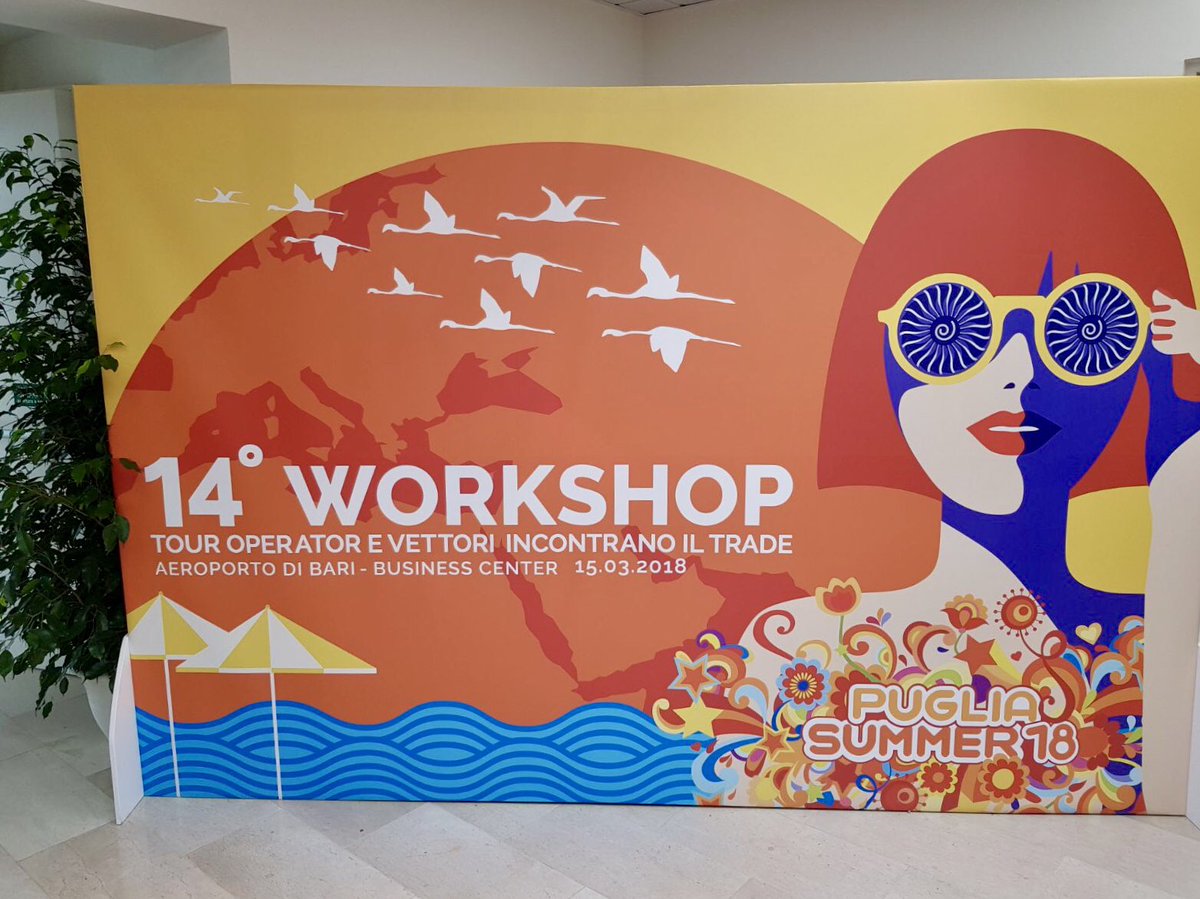 btmitalia's tweet photo. Ha chiuso i battenti da un mese #BTM2018, ma non ci siamo mai fermati.
Oggi a Bari per il 14° Workshop che si tiene in aeroporto, dove compagnie aeree, di navigazione e tour operator incontrano agenzie di viaggio, per il Trade dedicato alla #Puglia per la stagione estiva 2018. https://t.co/TigtC89pfH