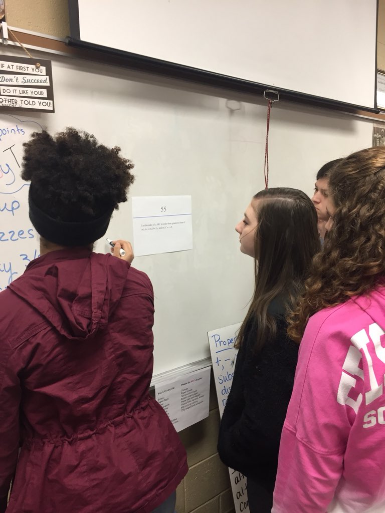 earmstrong8's tweet image. Geometry students collaborating over triangles #talkingaboutmath @GHS_Indians