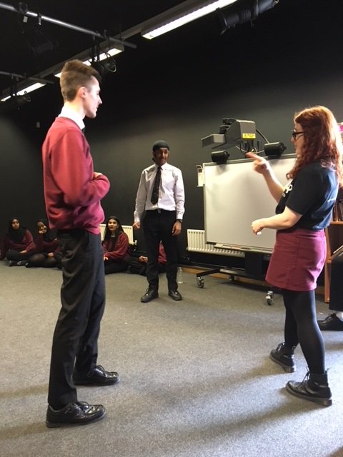 GoLiveTheatre's tweet photo. “To have a working director come to our school has been amazing & so beneficial. It really helped with their GCSE play text component. Our students have gained so much from being associated with Mousetrap.” Teacher @BarnhillComHigh this week after taking part in #Directit https://t.co/TmlMquMBxe